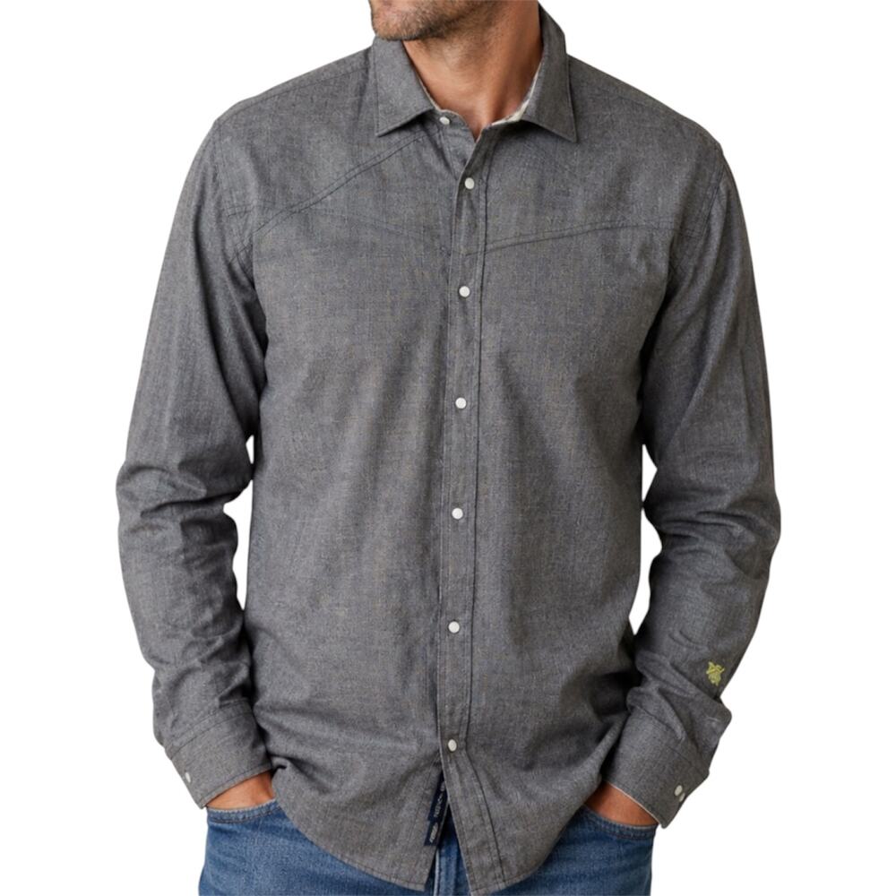 Stone Rose Red Rivet Button Down Shirt 100% Cotton Collared Gray 5 XLarge